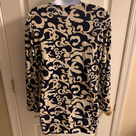 Allegra K Side Ruched Patterned Tunic Shirt - Picture 15 of 16
